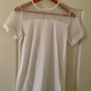 Really cute short sleeve t-shirt with sheer accents